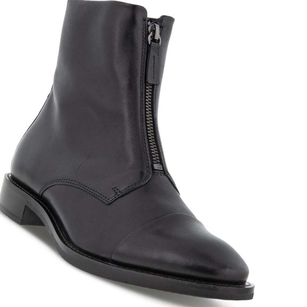 Women's Ecco Sartorelle 25 Tailored Central Zip Ankle Boots Black | Canada 25FDN